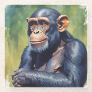 Niedlich Crazy Funny Chimpanzee Glasuntersetzer