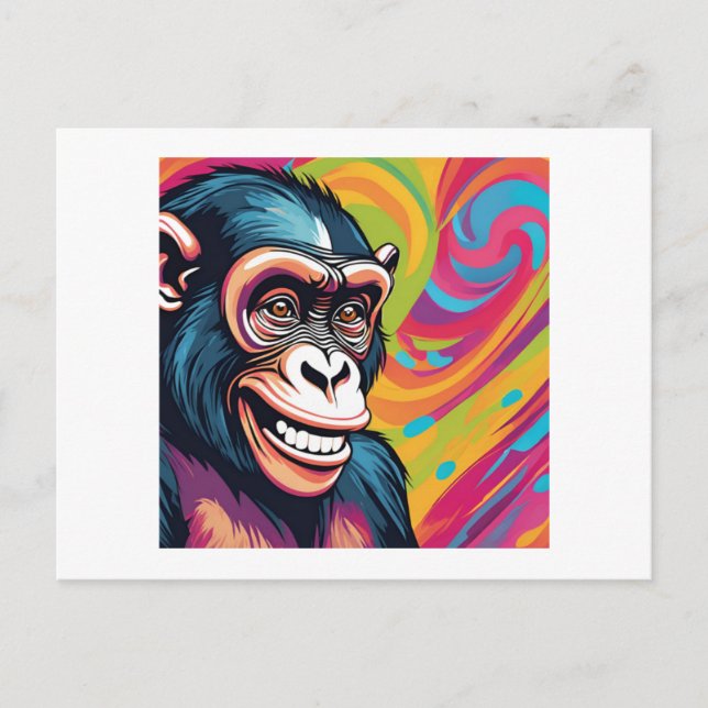 Niedlich Crazy Funny Chimpanzee Postkarte (Vorderseite)