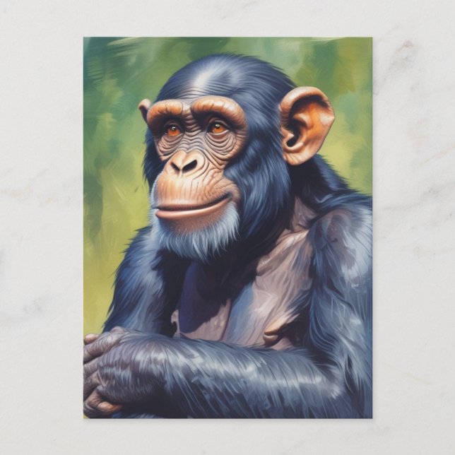 Niedlich Crazy Funny Chimpanzee Postkarte (Vorderseite)