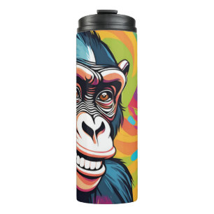 Niedlich Crazy Funny Chimpanzee Thermosbecher