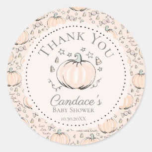 Niedlich Cream Little Pumpkin Baby Dusche Danke Runder Aufkleber