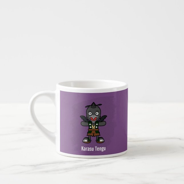 Niedlich Crow Tengu Yokai - japanische Folklore Espressotasse (Links)