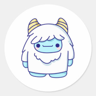 Niedlich Cryptid Yeti Runder Aufkleber