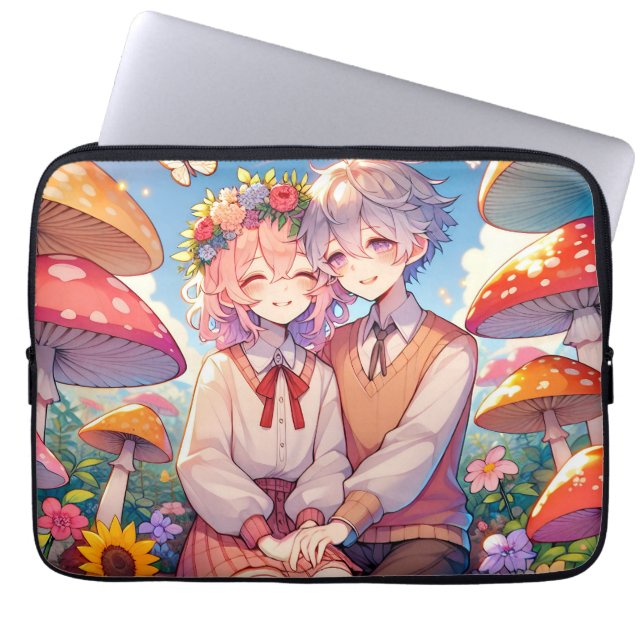Niedlich Cudly Anime Couple Laptopschutzhülle (Vorderseite)