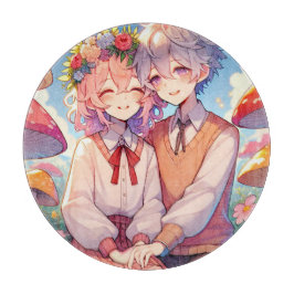 Niedlich Cudly Anime Couple Schneidebrett