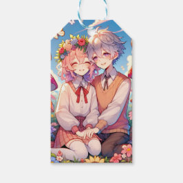 Niedlich Cudly Anime Couple Whimsical Romantic Geschenkanhänger