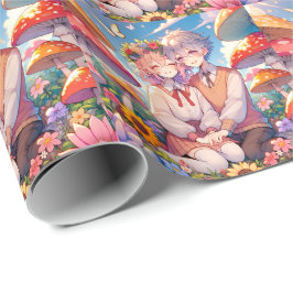 Niedlich Cudly Anime Couple Whimsical Romantic Geschenkpapier