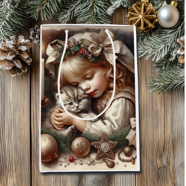 Niedlich Cudly Kitten Weihnachten Mittlere Geschenktüte (Von Creator hochgeladen)