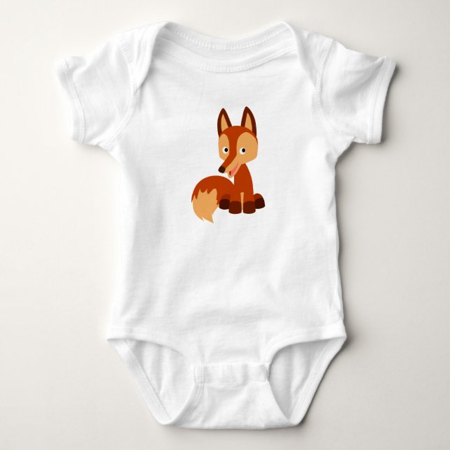 Niedlich Cunning Cartoon Fox Baby Bodysuit Baby Strampler (Vorderseite)