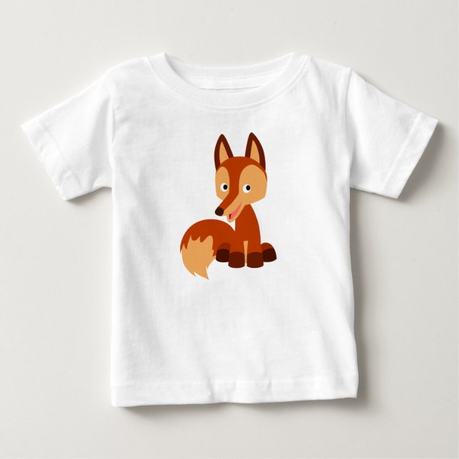 Niedlich Cunning Cartoon Fox Baby T - Shirt (Vorderseite)