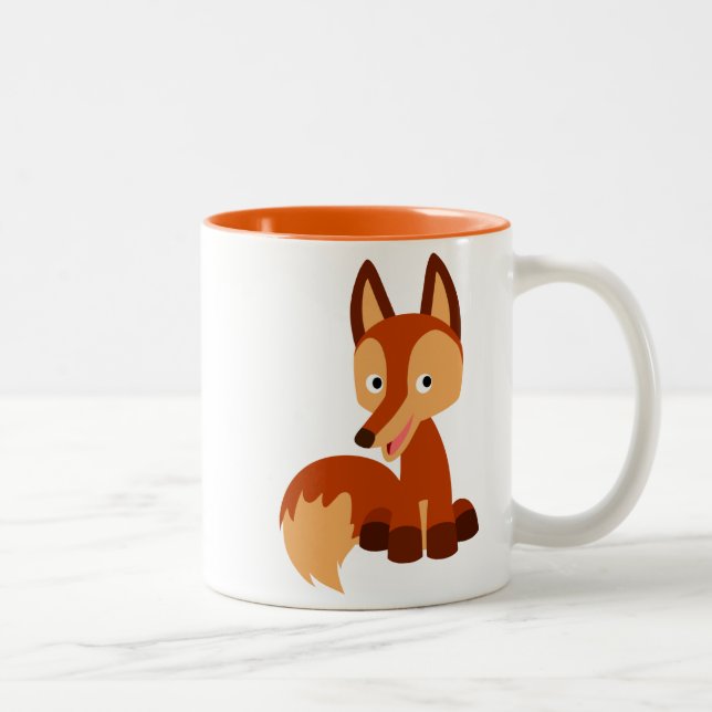 Niedlich Cunning Cartoon Fox Tasse (Rechts)