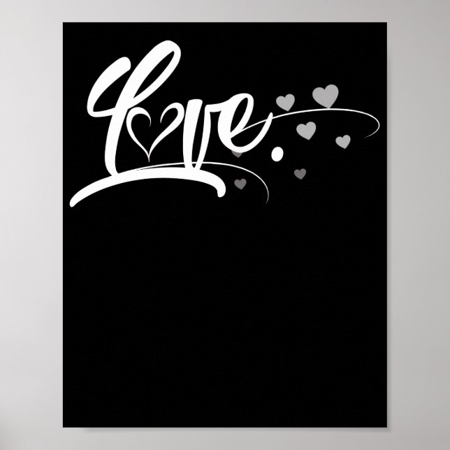 Niedlich Cursive Liebe Valentinstag Rot Poster (Vorne)
