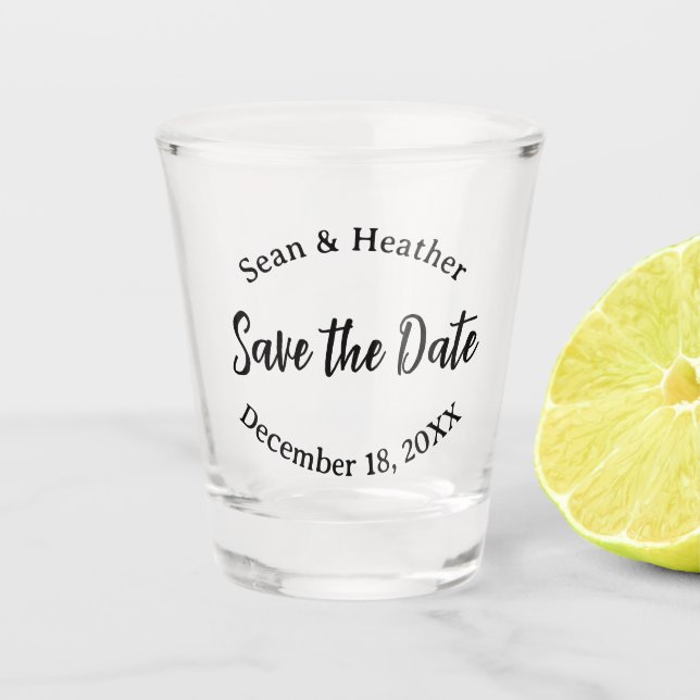NIEDLICH! 💒 Custom Wedding Shot Glass - Save the  Schnapsglas (Vorderseite)