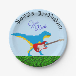 Niedlich Custom You Rock Dinosaur Birthday Boy Pix Pappteller