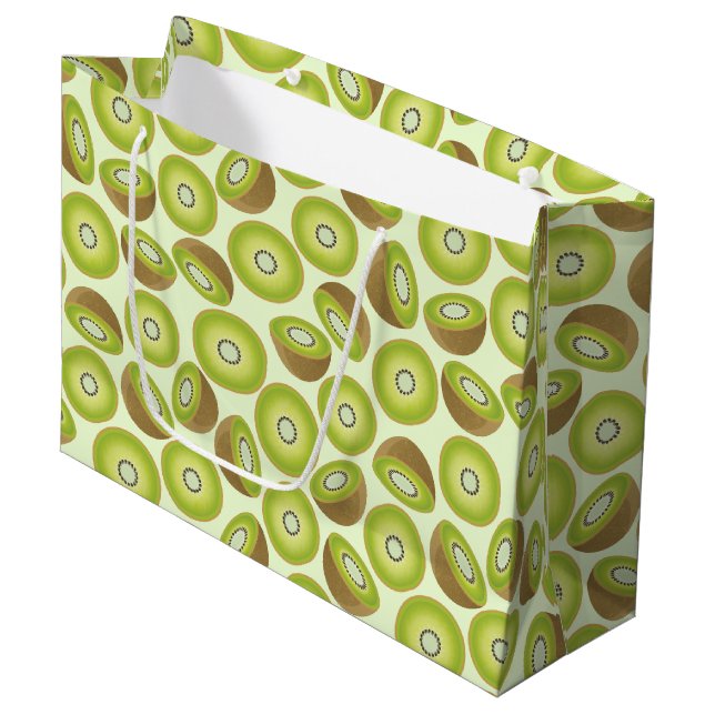Niedlich Cut Kiwi Muster Große Geschenktüte (Vorderseite Schrägansicht)