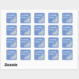 Niedlich Daisies Gouache Custom Baby Shower DANKE Quadratischer Aufkleber