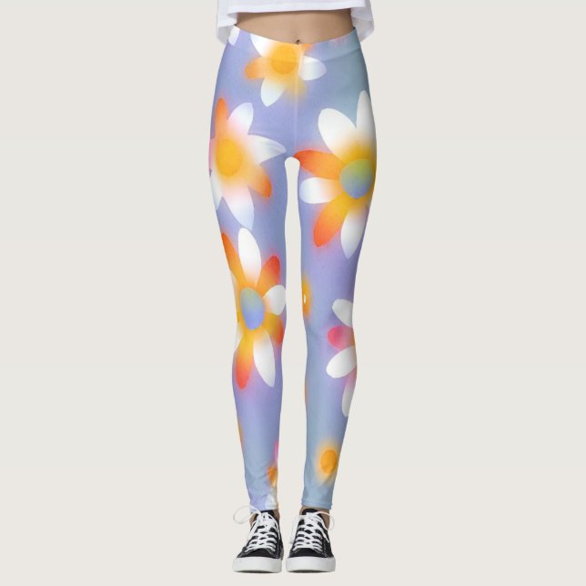 Niedlich Daisy Blume Botanische Musterschule mädch Leggings (Vorderseite)