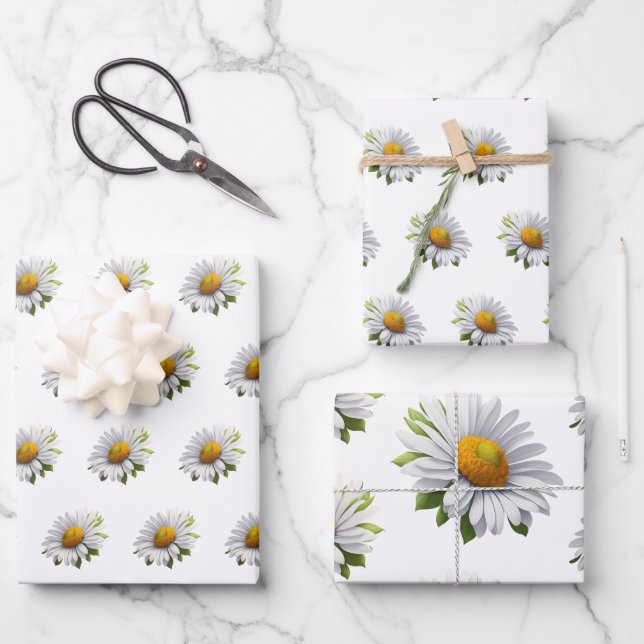 Niedlich Daisy — Power von Blume Geschenkpapier Set (Vorderseite)