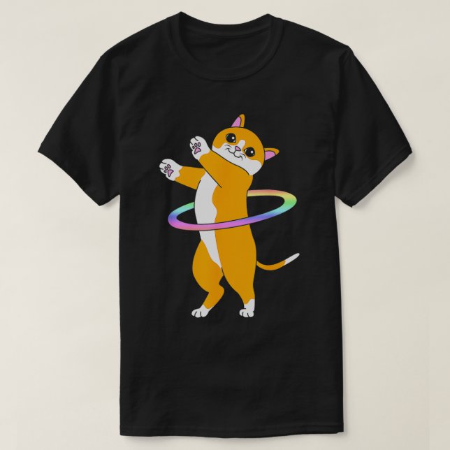 Niedlich Dancer Hula Hooper Cat Hula Hoop T-Shirt (Design vorne)