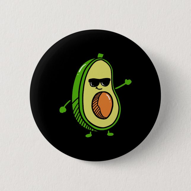 Niedlich Dancing Avocado - Guacamole Avocado Graph Button (Vorderseite)