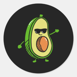 Niedlich Dancing Avocado - Guacamole Avocado Graph Runder Aufkleber