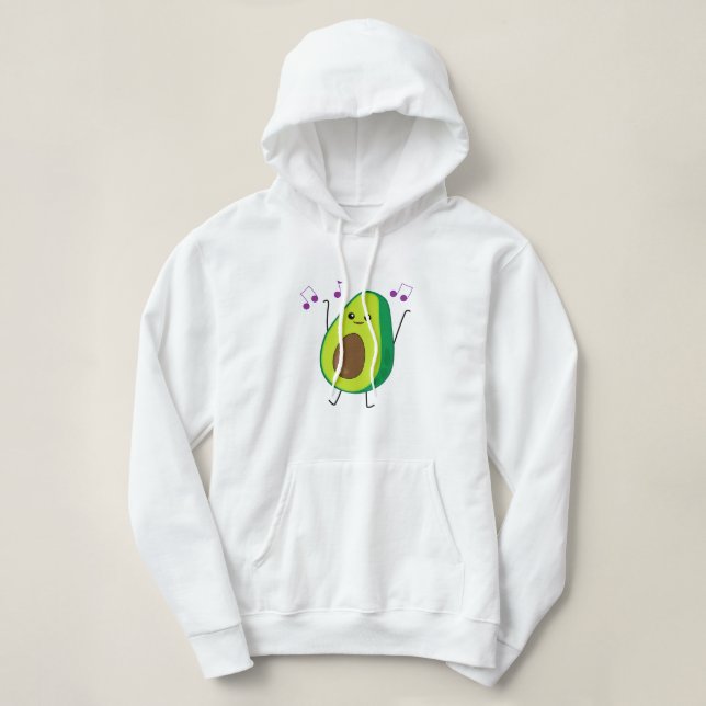 Niedlich Dancing Avocado Women Hoodie Sweatshirt (Design vorne)