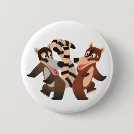 Niedlich Dancing Cartoon Coatimundis Button