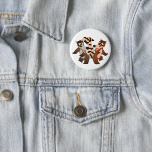 Niedlich Dancing Cartoon Coatimundis Button
