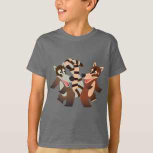 Niedlich Dancing Cartoon Coatimundis Children T - T-Shirt
