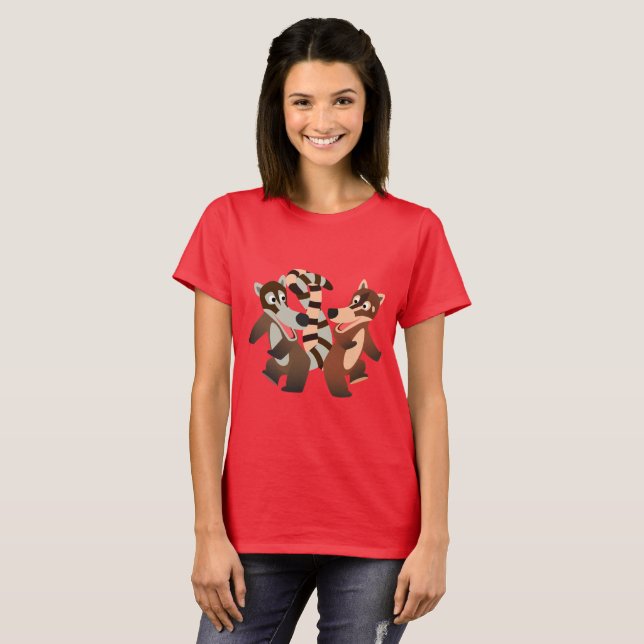 Niedlich Dancing Cartoon Coatimundis Frauen T - Sh T-Shirt (Vorne ganz)