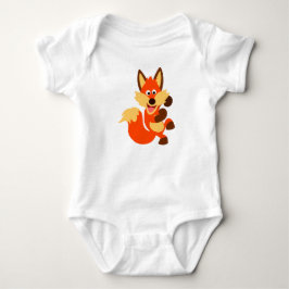 Niedlich Dancing Cartoon Fox Baby Bodysuit Baby Strampler