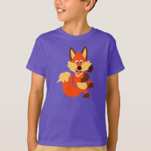 Niedlich Dancing Cartoon Fox Children T - Shirt