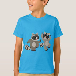 Niedlich Dancing Cartoon Raccoons Kinder T - Shirt