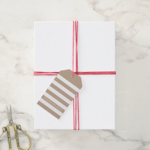 NIEDLICH DANK YOU TAG Moderne Stripe simple kraft Geschenkanhänger