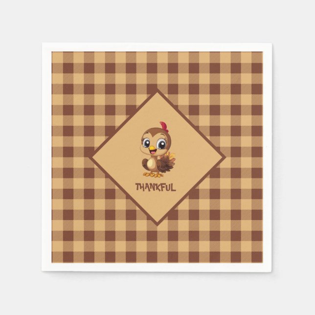 Niedlich Dankbarer Erntedank Türkei Serviette (Vorderseite)