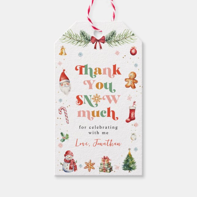 Niedlich Danke, dass du viel Weihnachten Geburtsta Geschenkanhänger (Vorderseite)