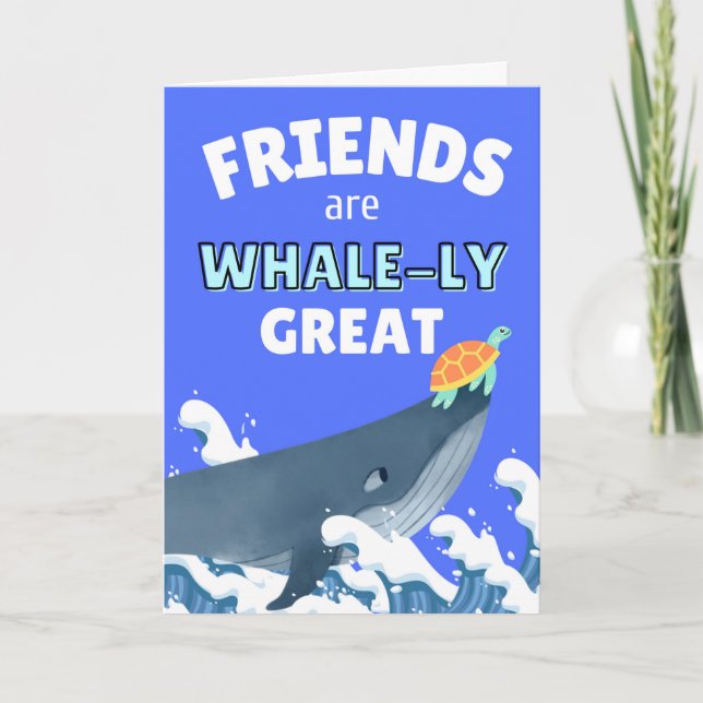 Niedlich Danke für die Freundschaft zwischen Whale Karte (Vorderseite)