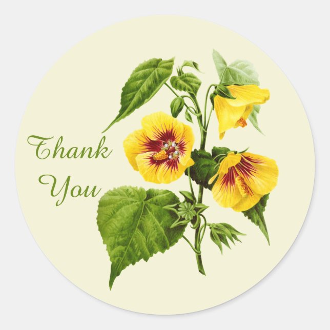Niedlich danke Ihnen Blume Runder Aufkleber (Vorderseite)