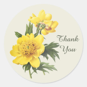 Niedlich danke Ihnen Blume Runder Aufkleber