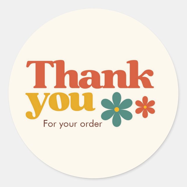 Niedlich danke Ihnen Sticker farbenfroh und elegan (Vorderseite)