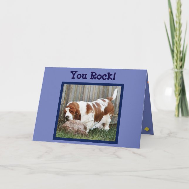 Niedlich Dankeschön Card mit Basset und Rock -"You Dankeskarte (Vorderseite)