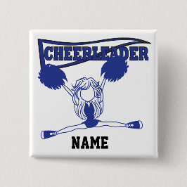Niedlich Dark Blue Cheerleader Girl | DIY Name Button