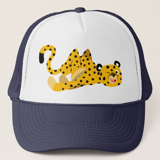 Niedlich Dashing Cartoon Cheetah Hat Truckerkappe (Vorderseite)