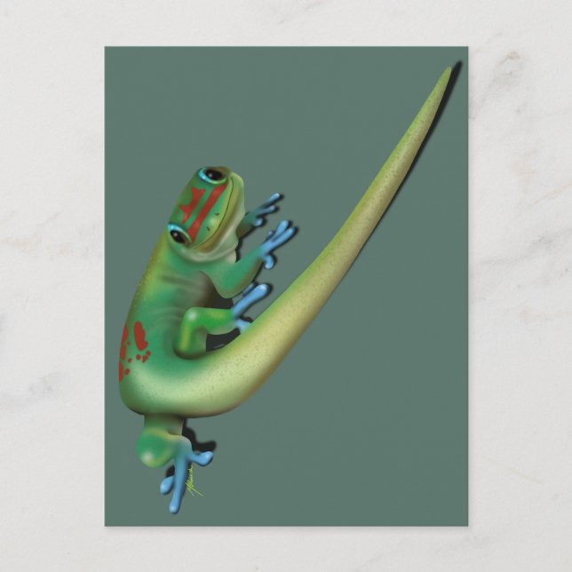 Niedlich Day Gecko ( die Sie reden mit mir? Zurück Postkarte (Vorderseite)