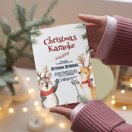 Niedlich Deers Singen Weihnachten Karaoke Party Einladung