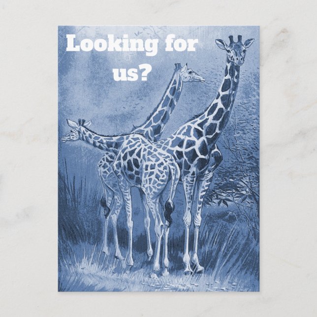 Niedlich Delft Blue Giraffen Neue Adressenverschie Postkarte (Vorderseite)