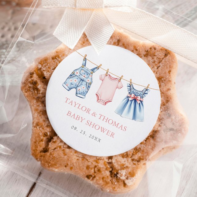 Niedlich Denim Blue Jean Girl Runder Aufkleber (Von Creator hochgeladen)