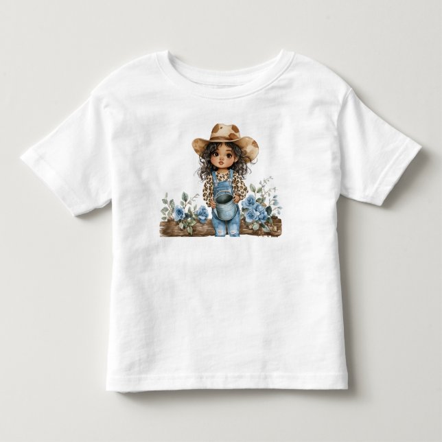 Niedlich Denim Cowgirl 3 Kleinkind T-shirt (Vorderseite)
