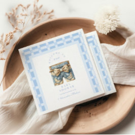 Niedlich Denim Teddy Bear Babydusche Serviette