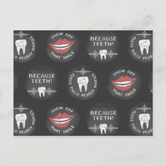 Niedlich Dentist Pattern - Funny Dental Hygienic Postkarte